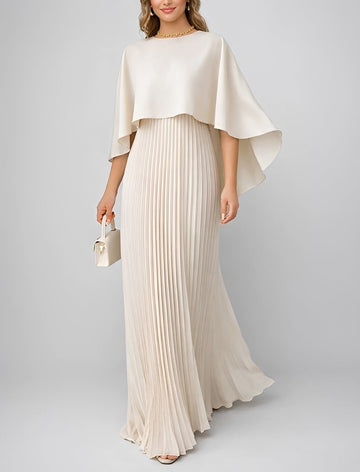 Zuzanna - Schickes Plissiertes Chiffon-Maxikleid