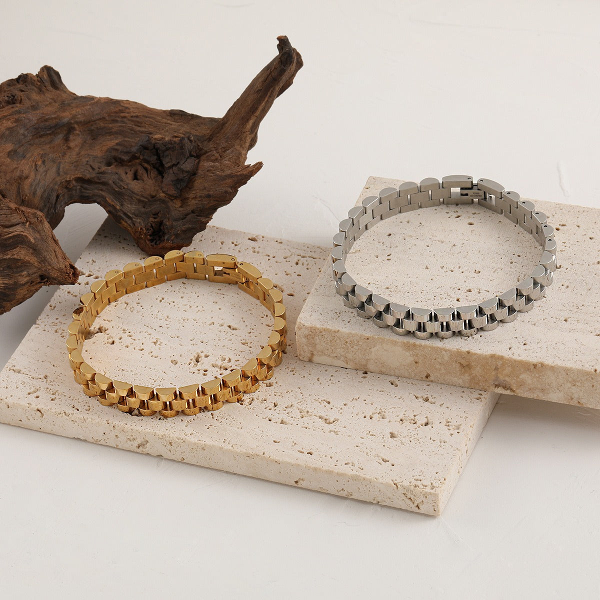 Bianca – Cubanisches Kettenarmband im Uhrenstil