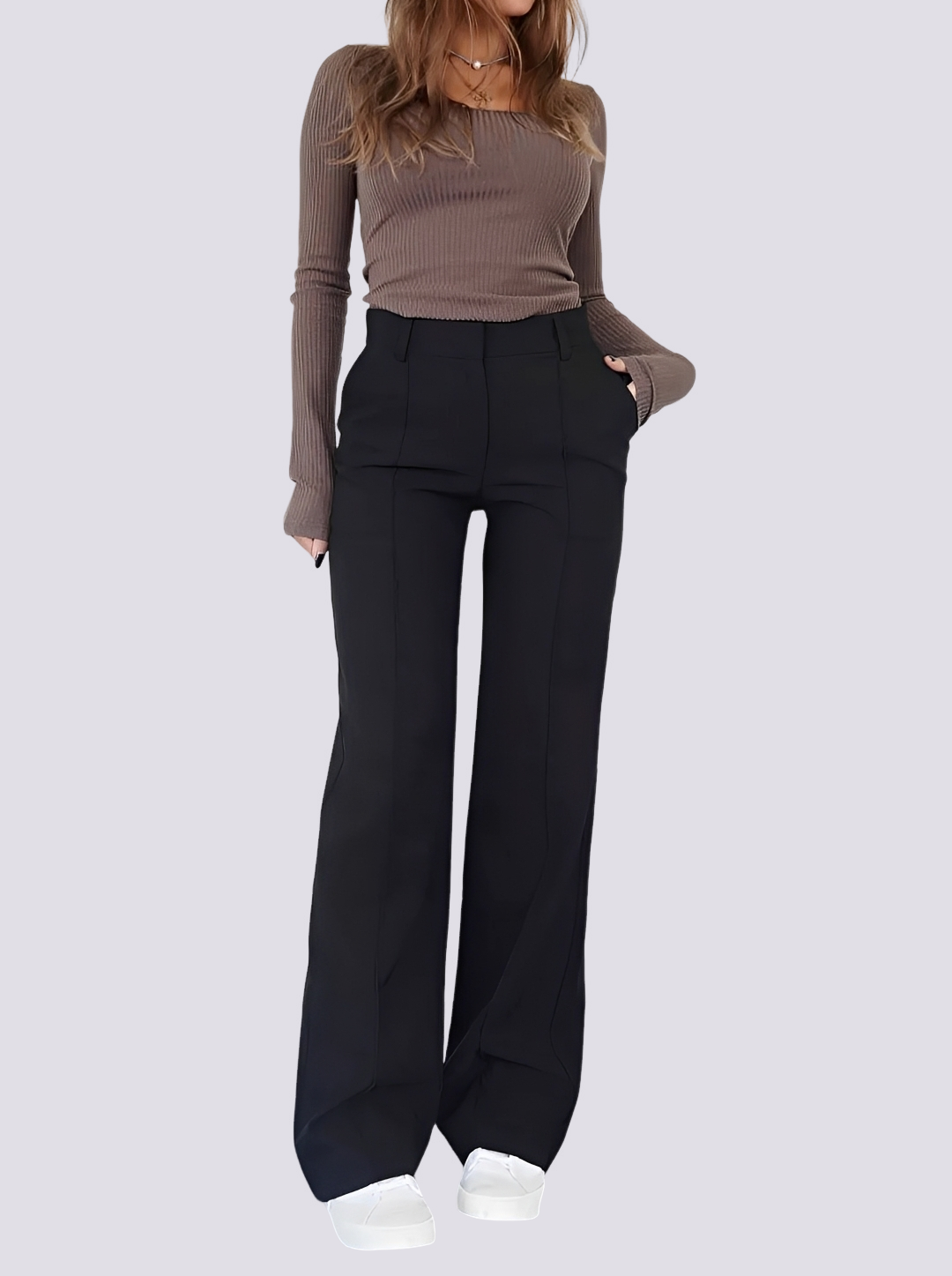 Amelie - Formelle High-Waist Gerade Hose