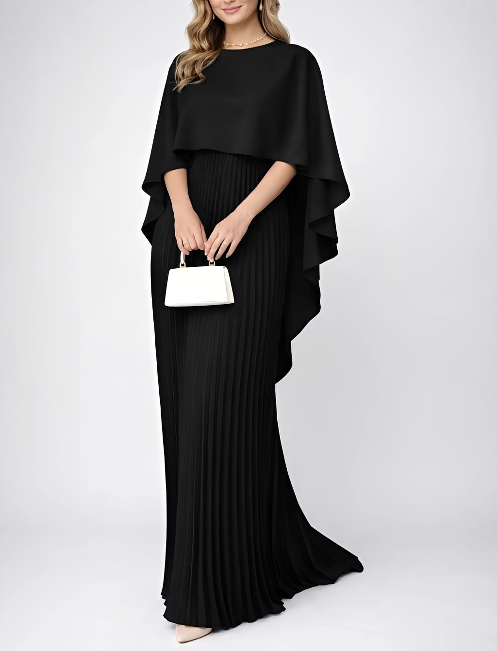 Zuzanna - Schickes Plissiertes Chiffon-Maxikleid