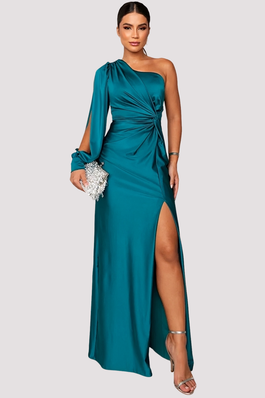 Yaseen - Elegantes One-Shoulder-Kleid mit Schlitz