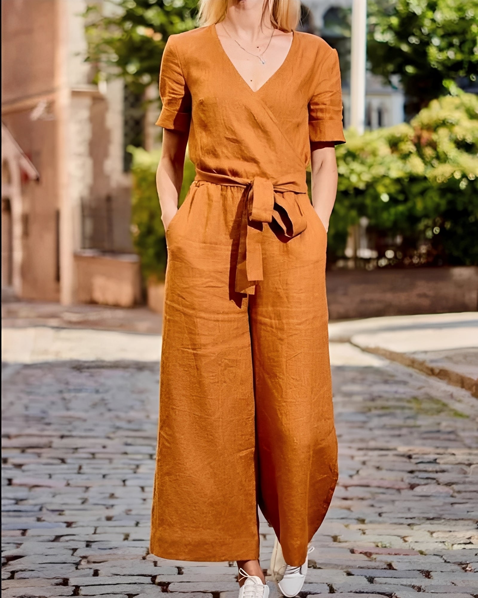 Gabriella - Bequemer Jumpsuit mit Gürtel für Damen