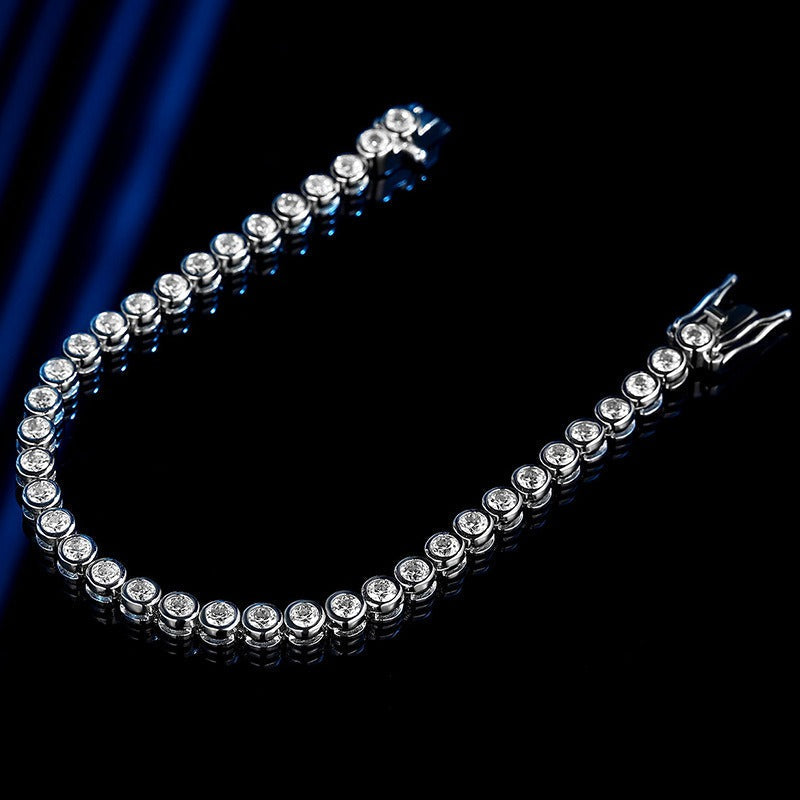 Elise – Silbernes Blasenarmband mit Diamanten