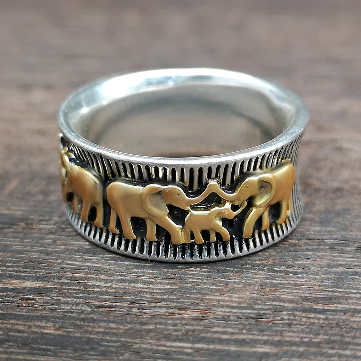 Eli – Vintage goldfarbener Elefantenring