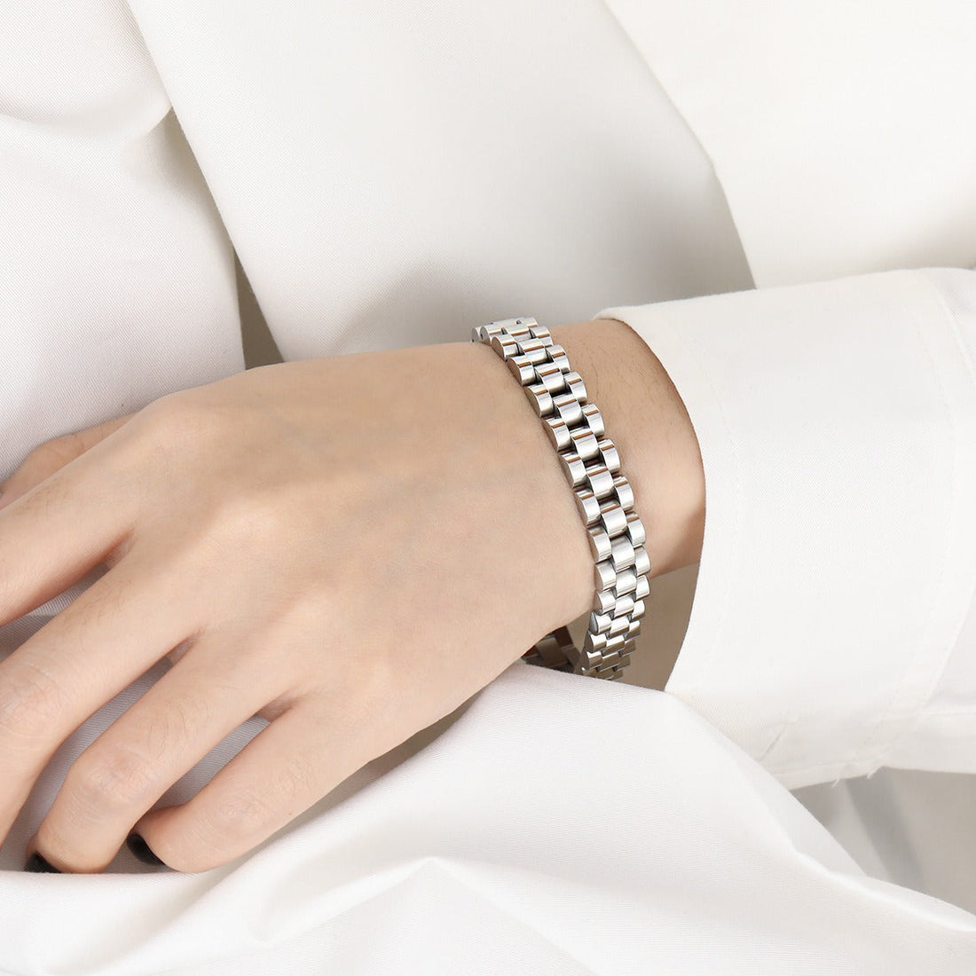 Bianca – Cubanisches Kettenarmband im Uhrenstil