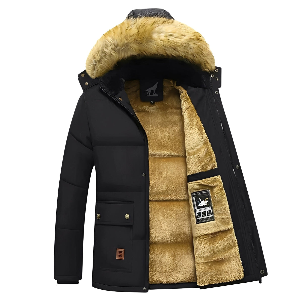 Crispian - Flauschige Jacke mit Kapuze