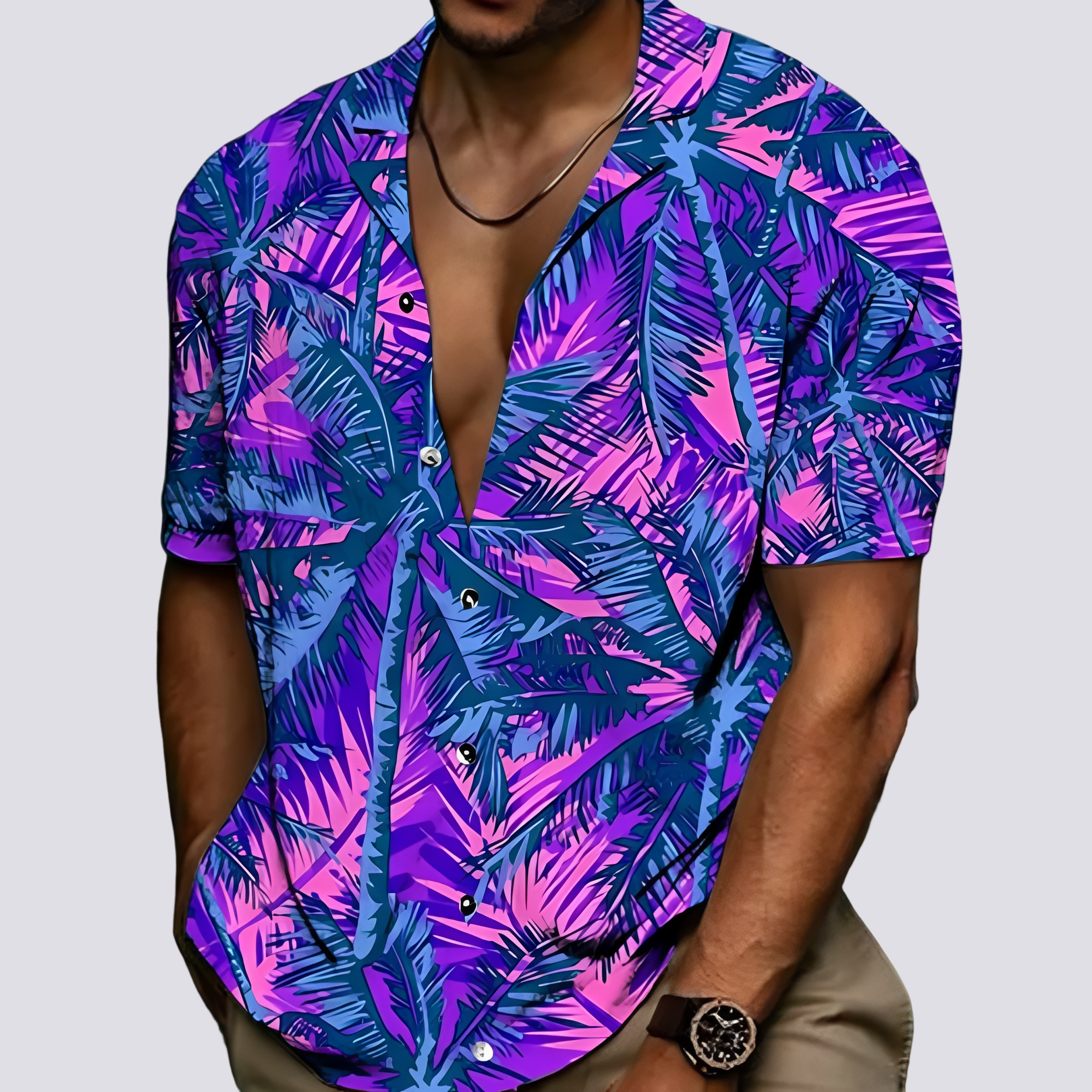 Philip - Elegantes Hemd mit Hawaii-Muster für Herren