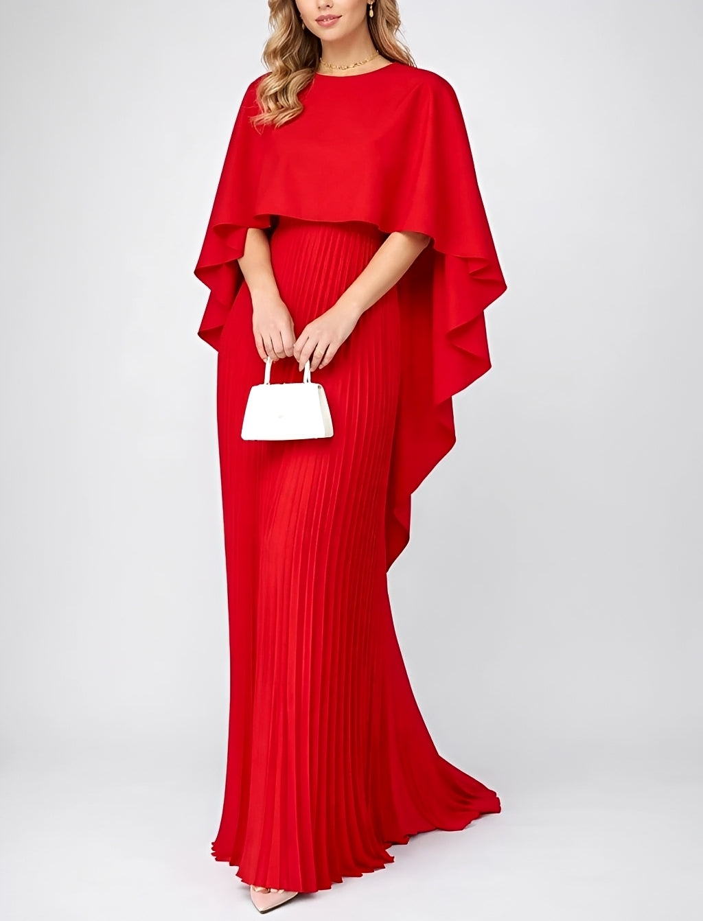 Zuzanna - Schickes Plissiertes Chiffon-Maxikleid