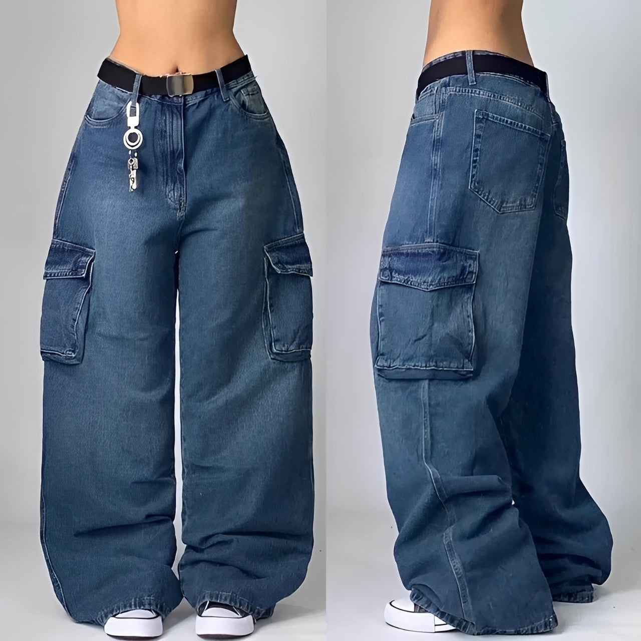 Elsie - Trendige Baggy-Cargo-Jeans