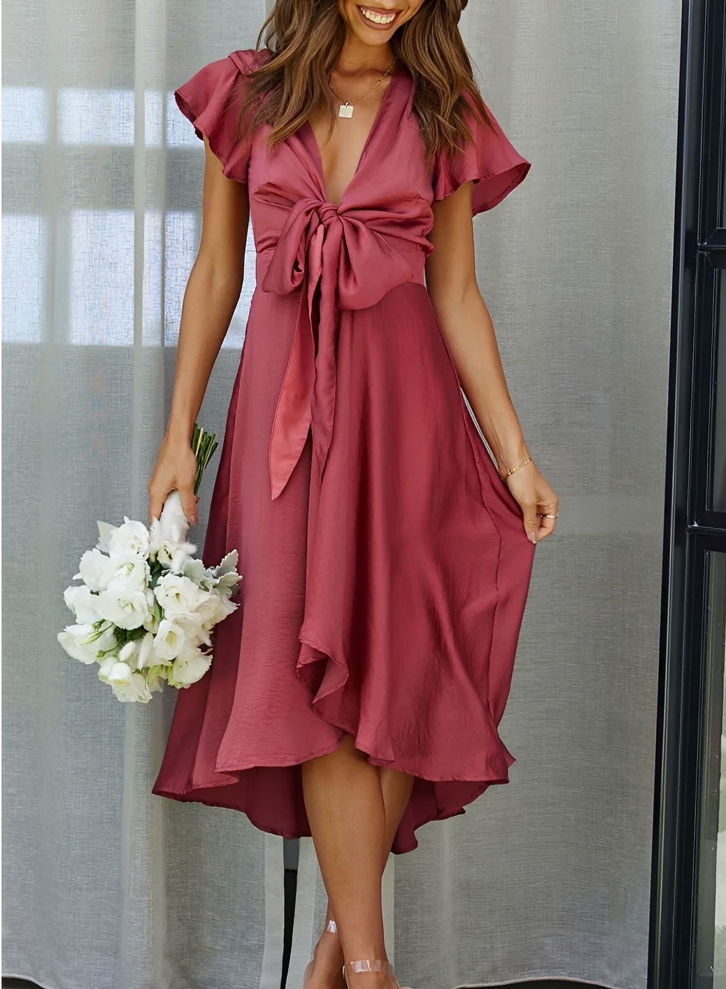 Ellia - Schickes, asymmetrisches Damenkleid