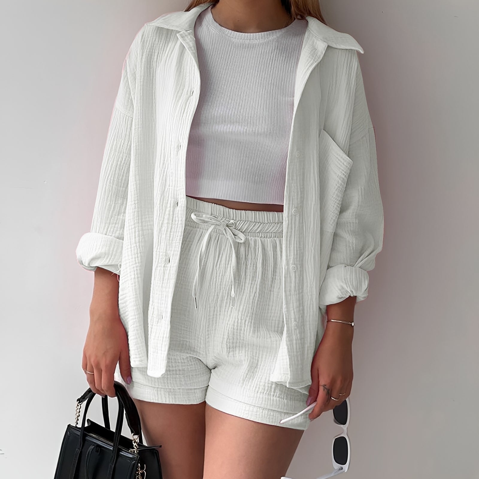 Julia - Bequemes Set mit Reverskragen und hoher Taille für Damen