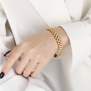 Bianca – Cubanisches Kettenarmband im Uhrenstil