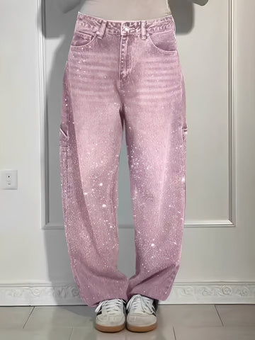 Sami - Schicke Weitbein-Jeans mit Glitzer