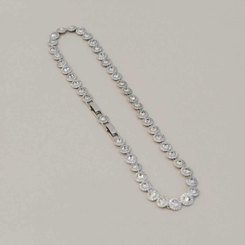 Victoria – Kette und Armband mit schimmerndem runden Knopf