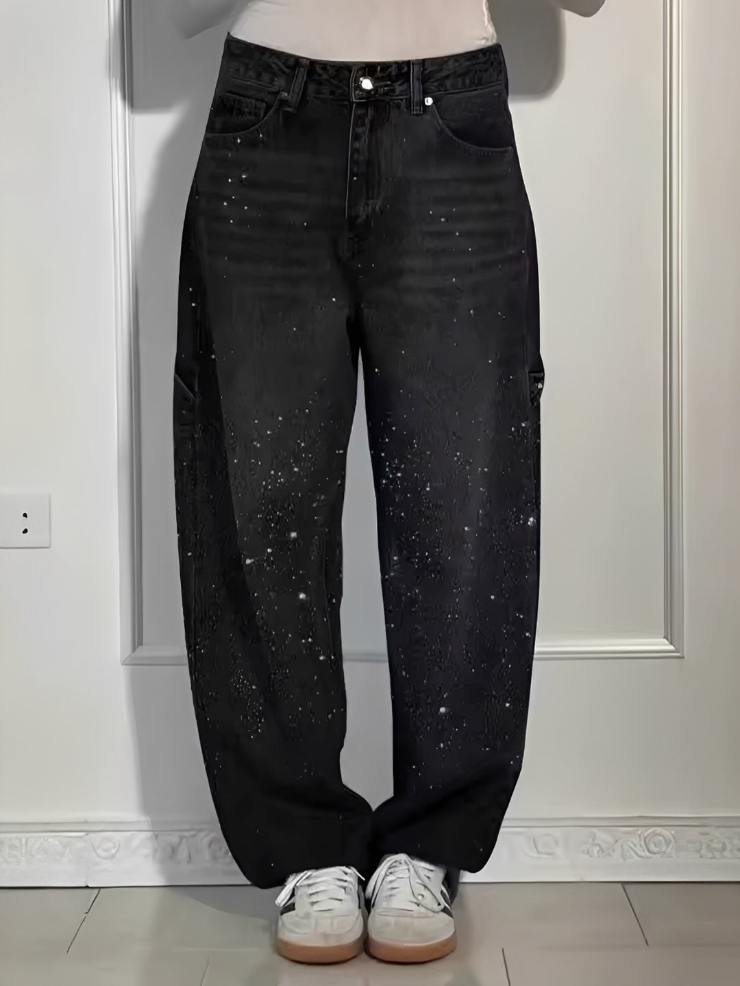 Sami - Schicke Weitbein-Jeans mit Glitzer