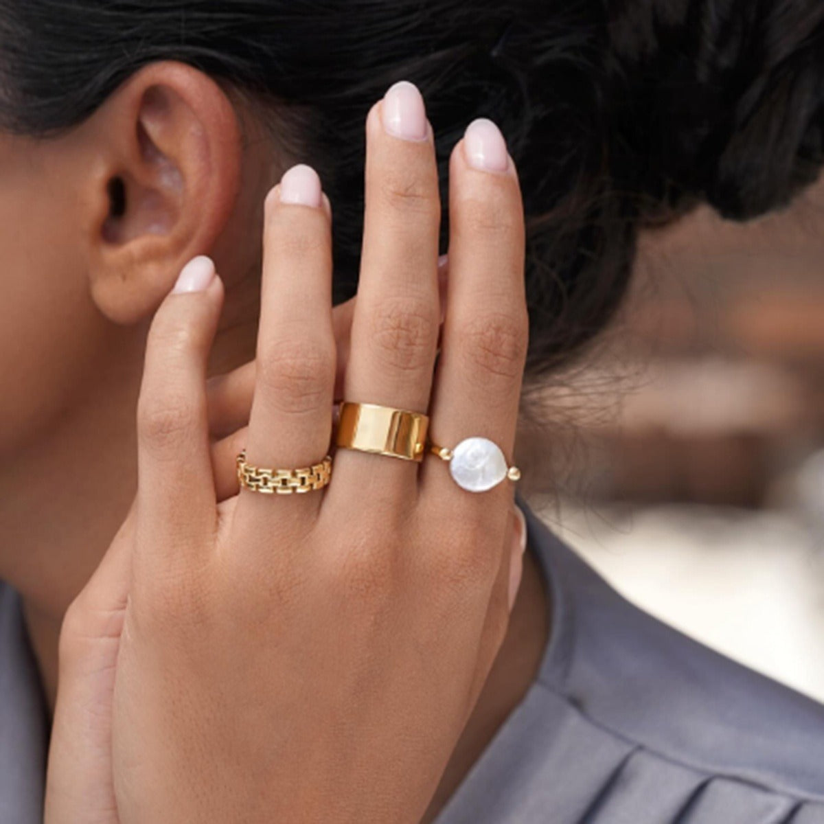 Sabby – Wende-Ring mit barocker Perle