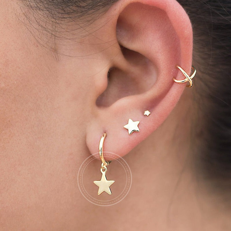 Stellia – Sternohrringe mit fünf Spitzen in Gold