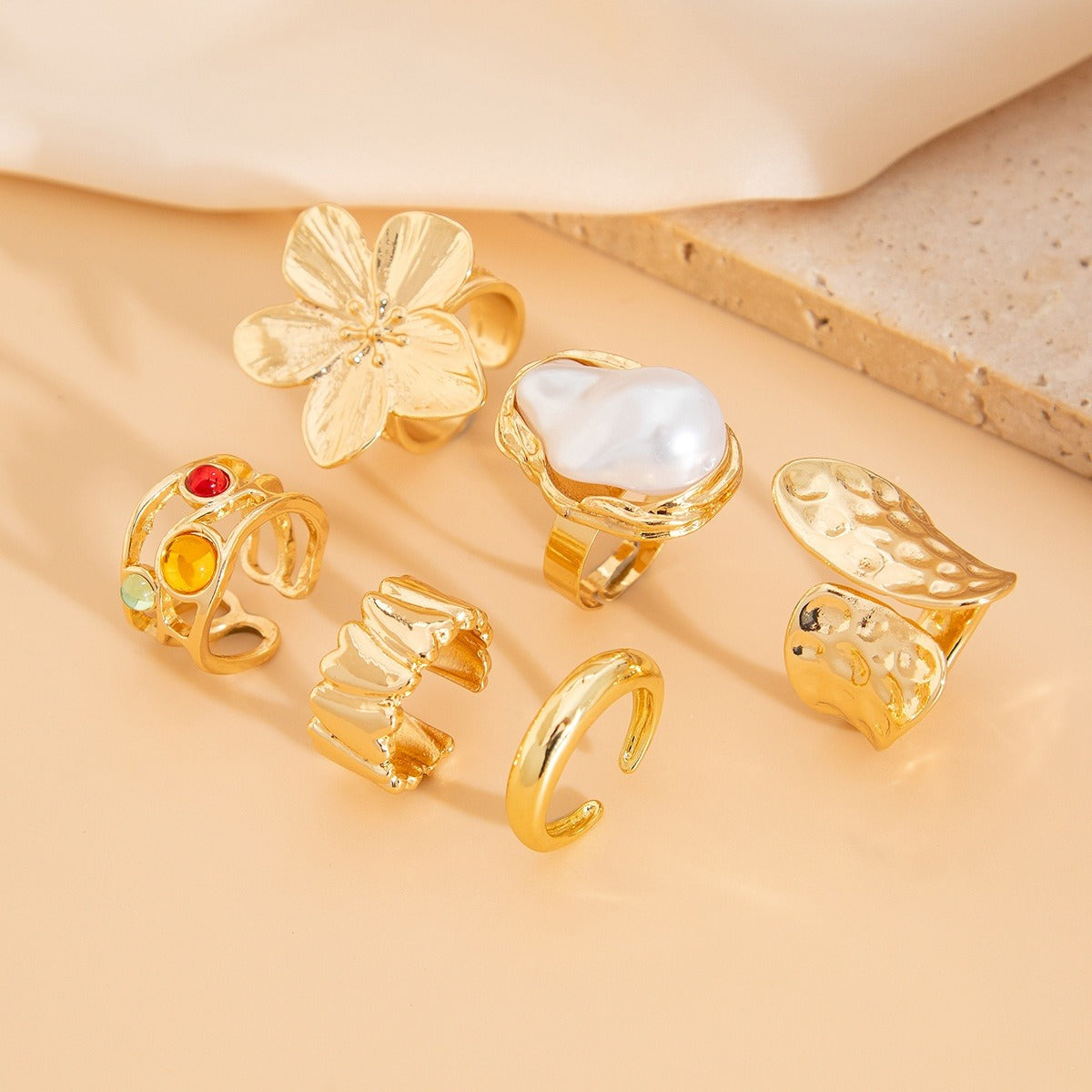 Merina – Set aus 6 markanten Ringen