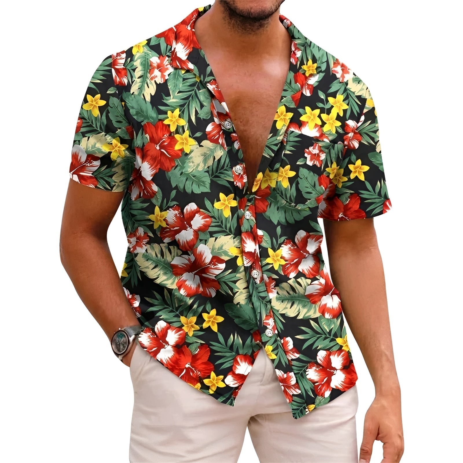 Harry - Elegantes Herrenhemd mit tropischem Muster