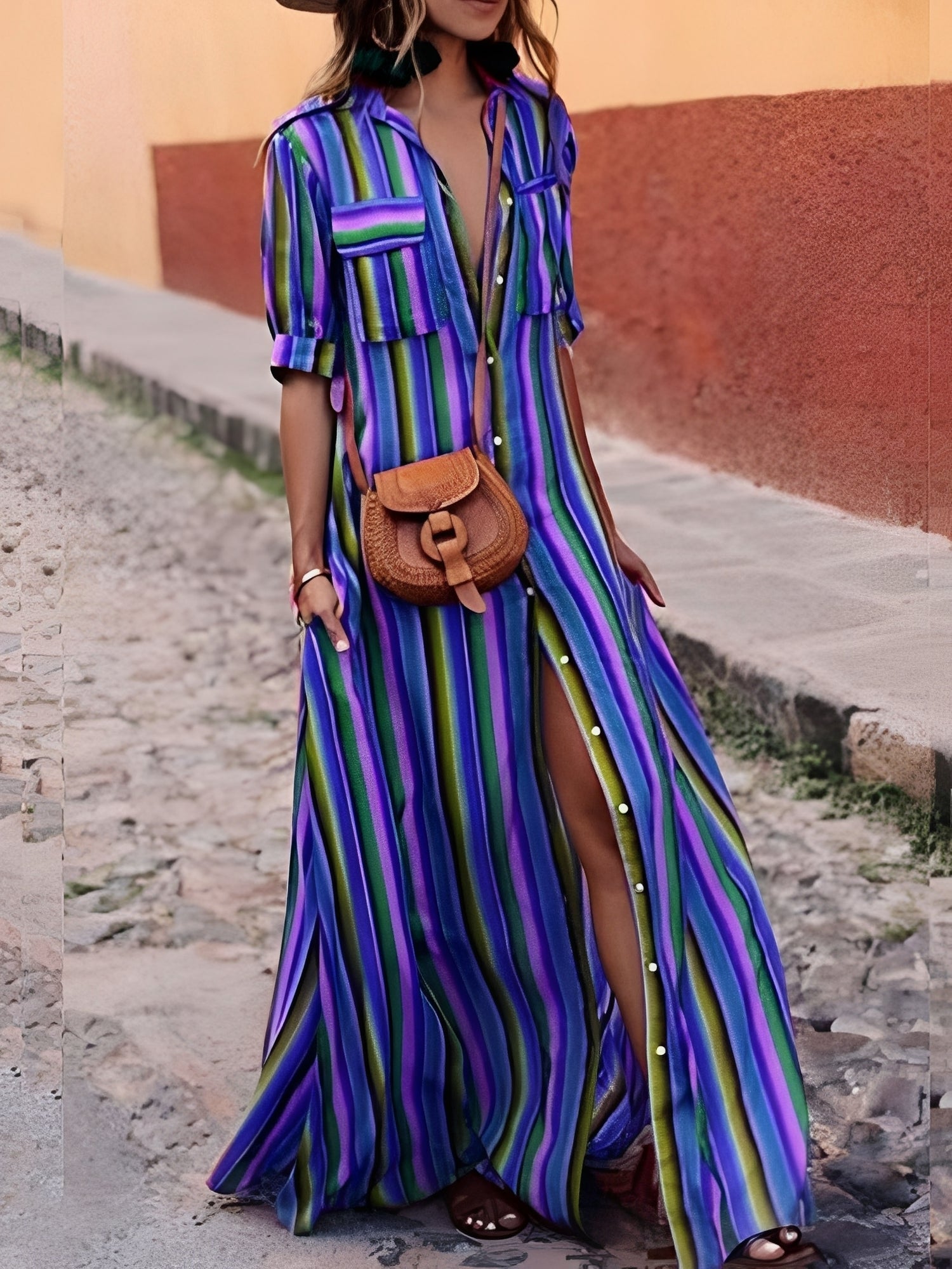 Samara - Schickes gestreiftes Maxikleid
