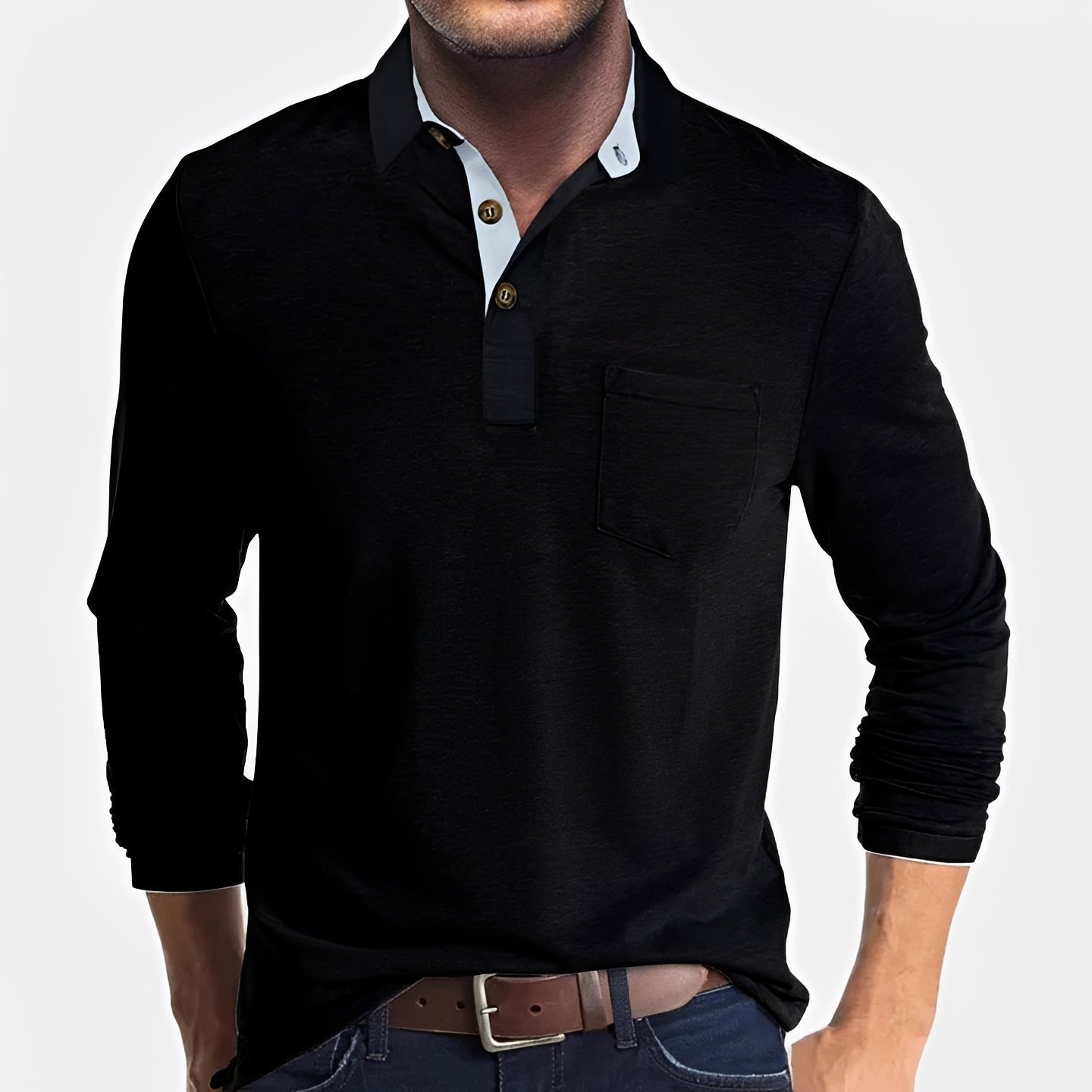 Hardy - Lässiges langärmliges Poloshirt