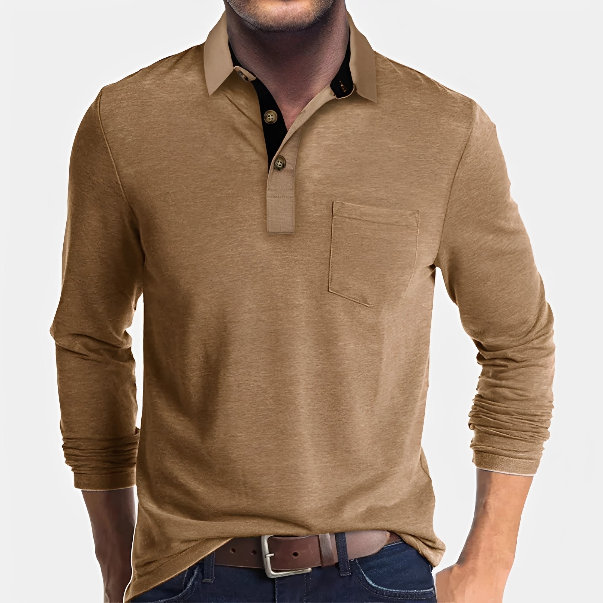 Hardy - Lässiges langärmliges Poloshirt