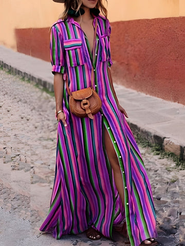 Samara - Schickes gestreiftes Maxikleid