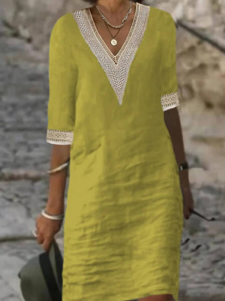 Arianne – Elegantes Häkeldress mit V-Ausschnitt