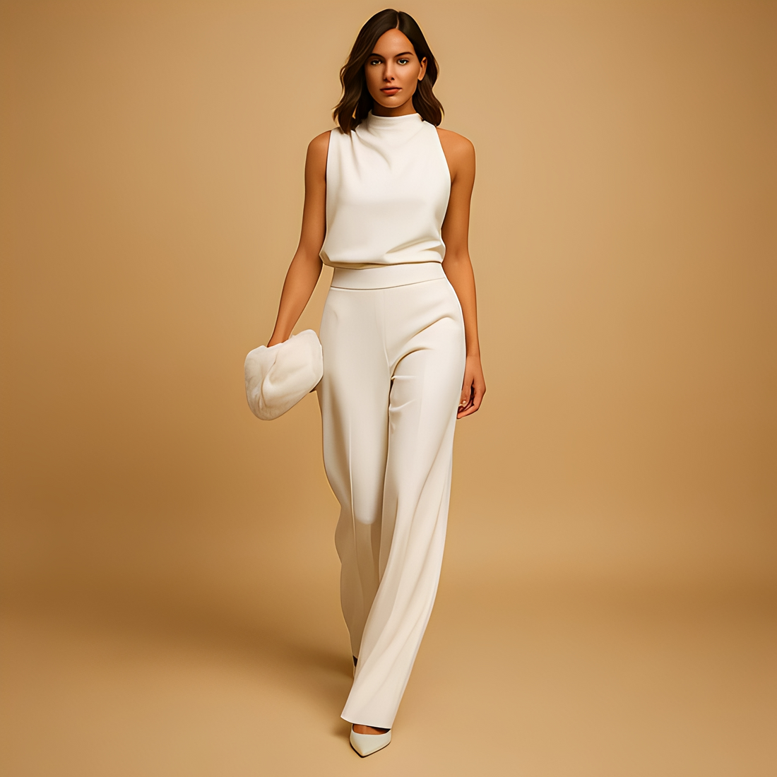 Almerra - Damen-Jumpsuit ohne Ärmel mit weitem Bein