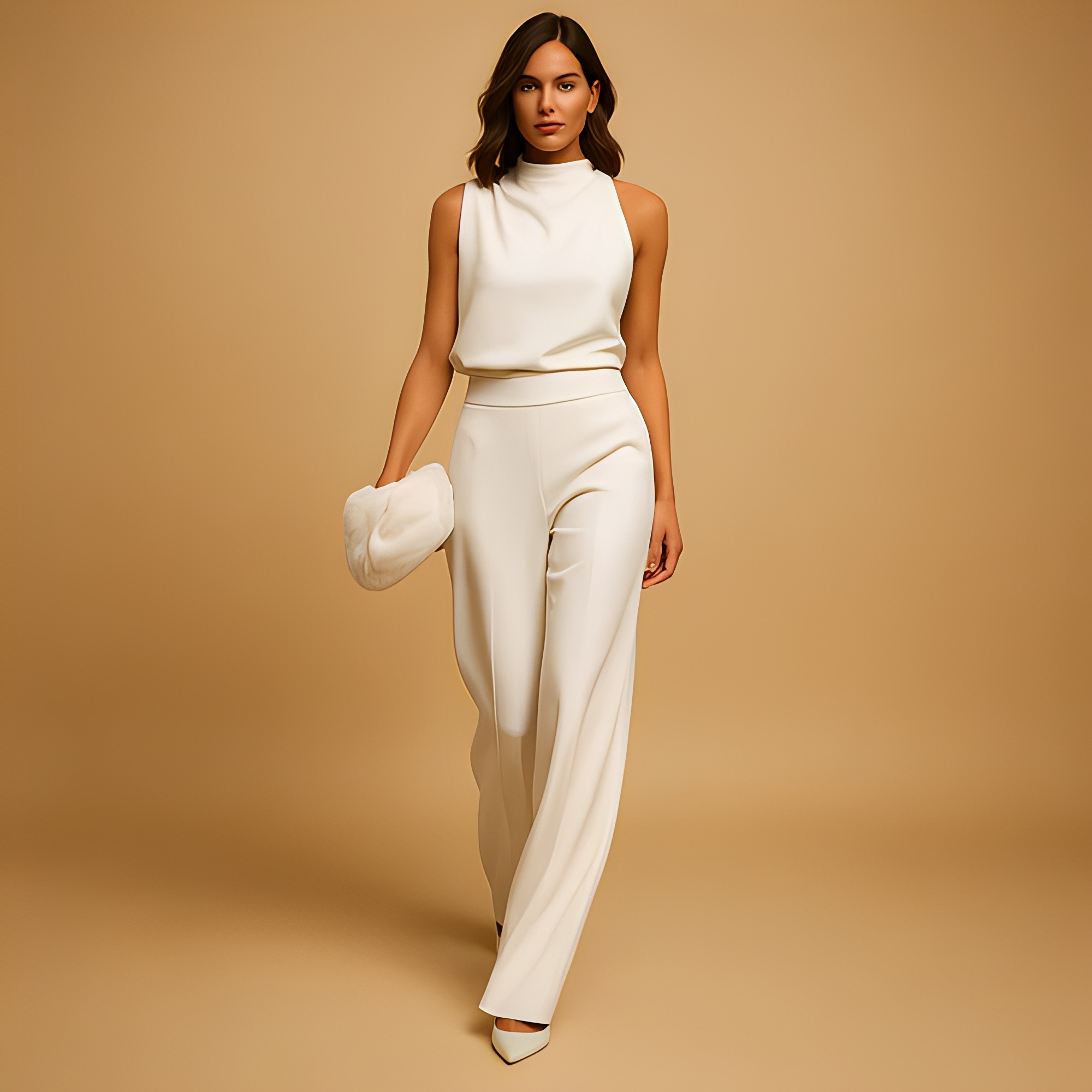 Almerra - Damen-Jumpsuit ohne Ärmel mit weitem Bein