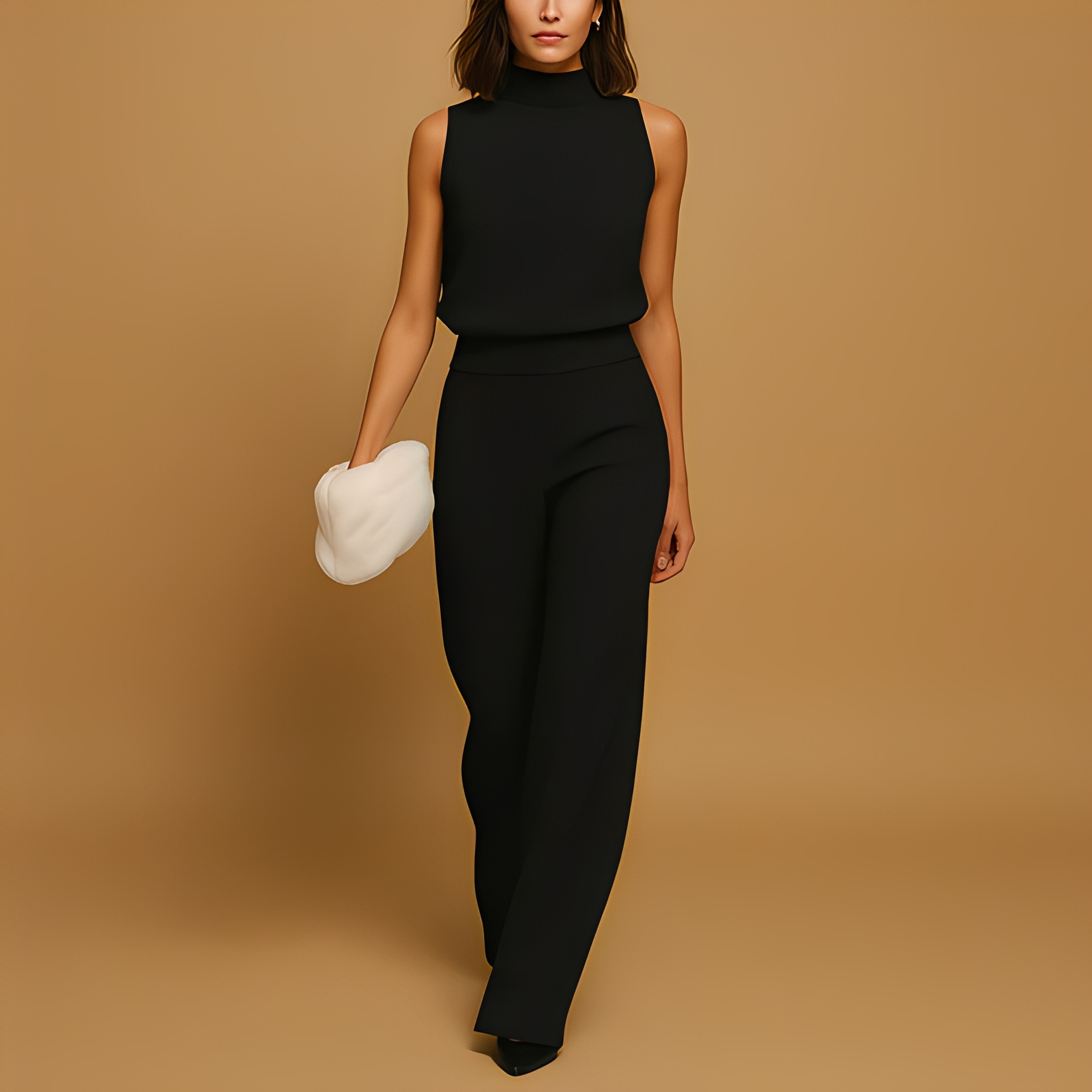 Almerra - Damen-Jumpsuit ohne Ärmel mit weitem Bein