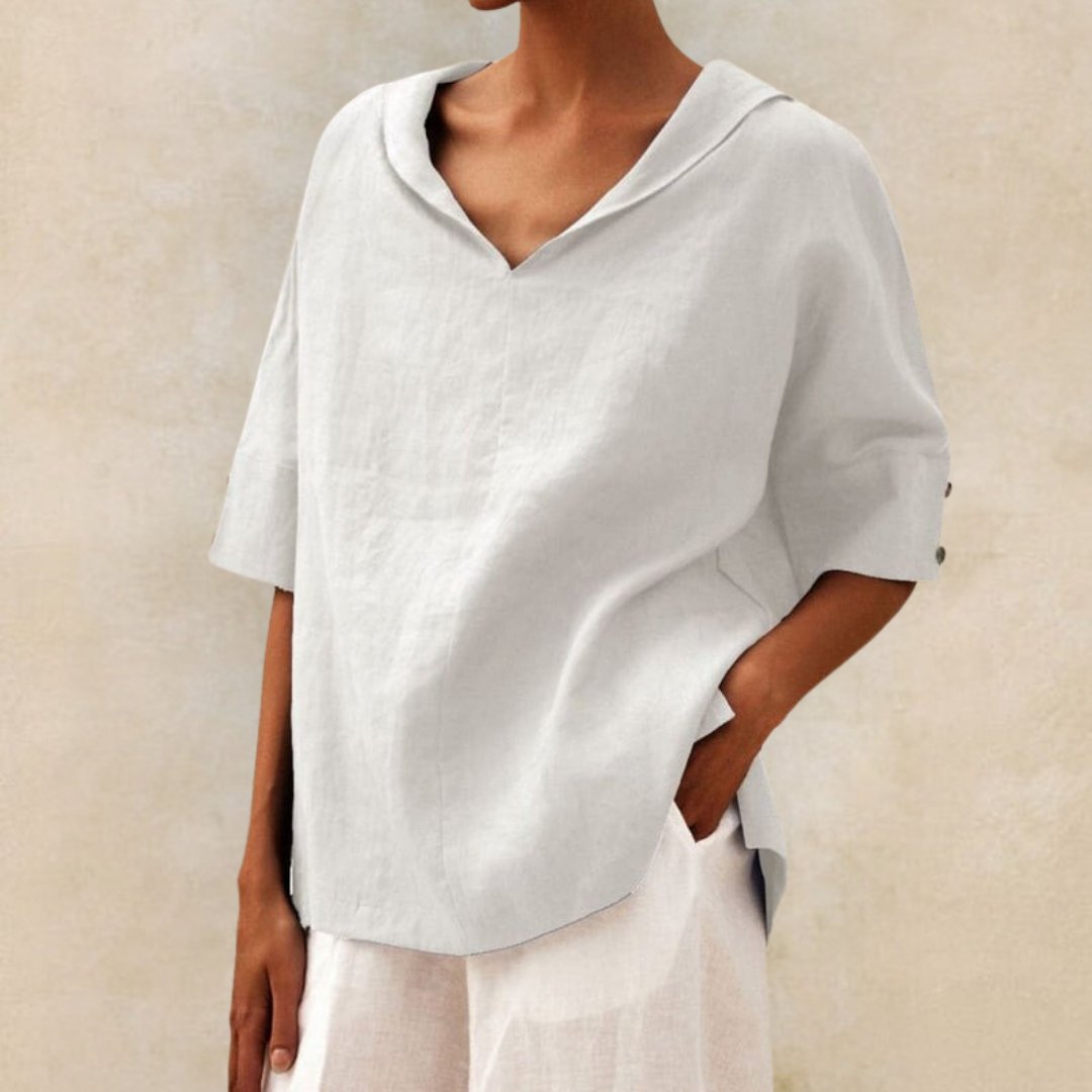 Lena – Lässige Bluse mit V-Ausschnitt für Damen