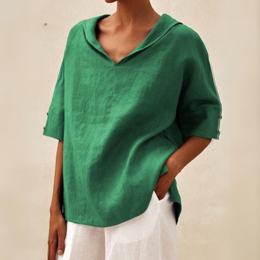 Lena – Lässige Bluse mit V-Ausschnitt für Damen