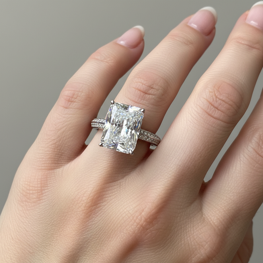 Jade – Ring mit großem Zirkon