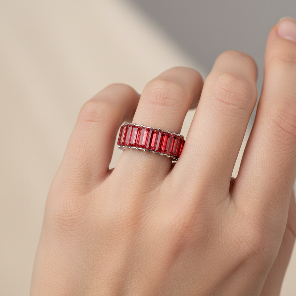 Naya – Zeitgenössischer geometrischer Ring aus farbigem Metall