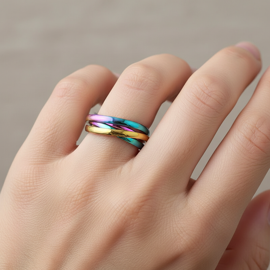 Sansen – Set aus drei Ringen aus robustem Stahl
