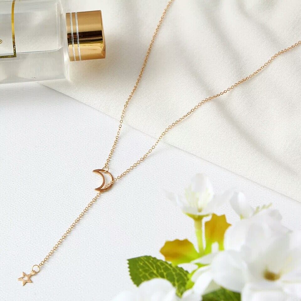 Mond und Sterne - Lariat-Halskette